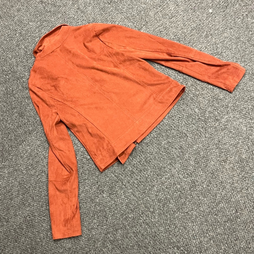 Lysse Faux suede asymmetrical burnt orange zip up jacket womens XS - Picture 4 of 4